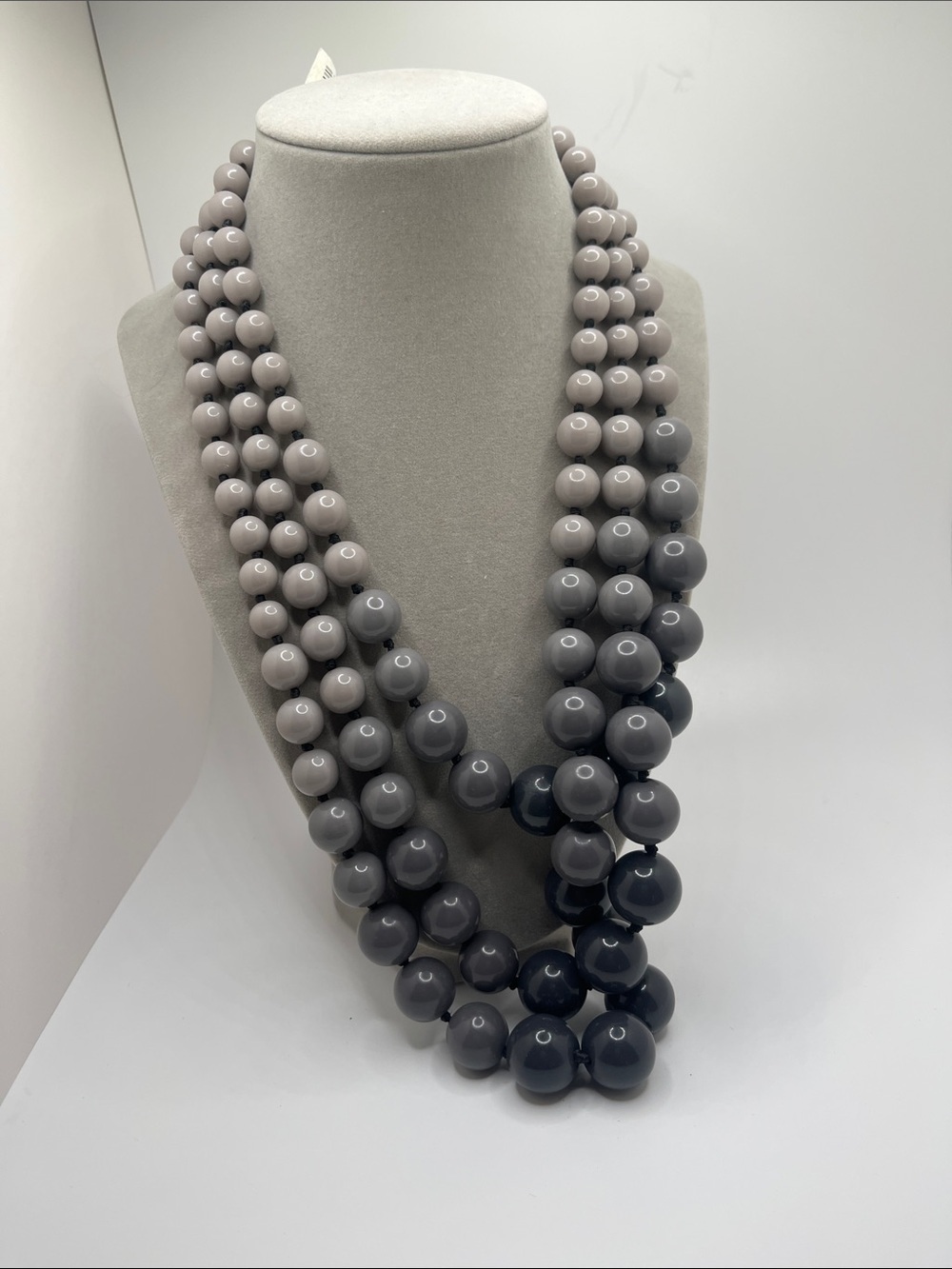Vintage 2001 Banana Republic Multi-Strand Gradient Grey Statement Necklace